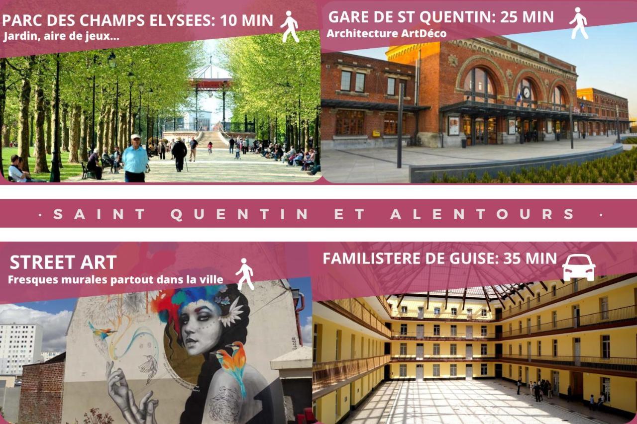 L'Escale Tropicale, Appartement Independant Avec Terrasse Privative Saint-Quentin  Eksteriør billede