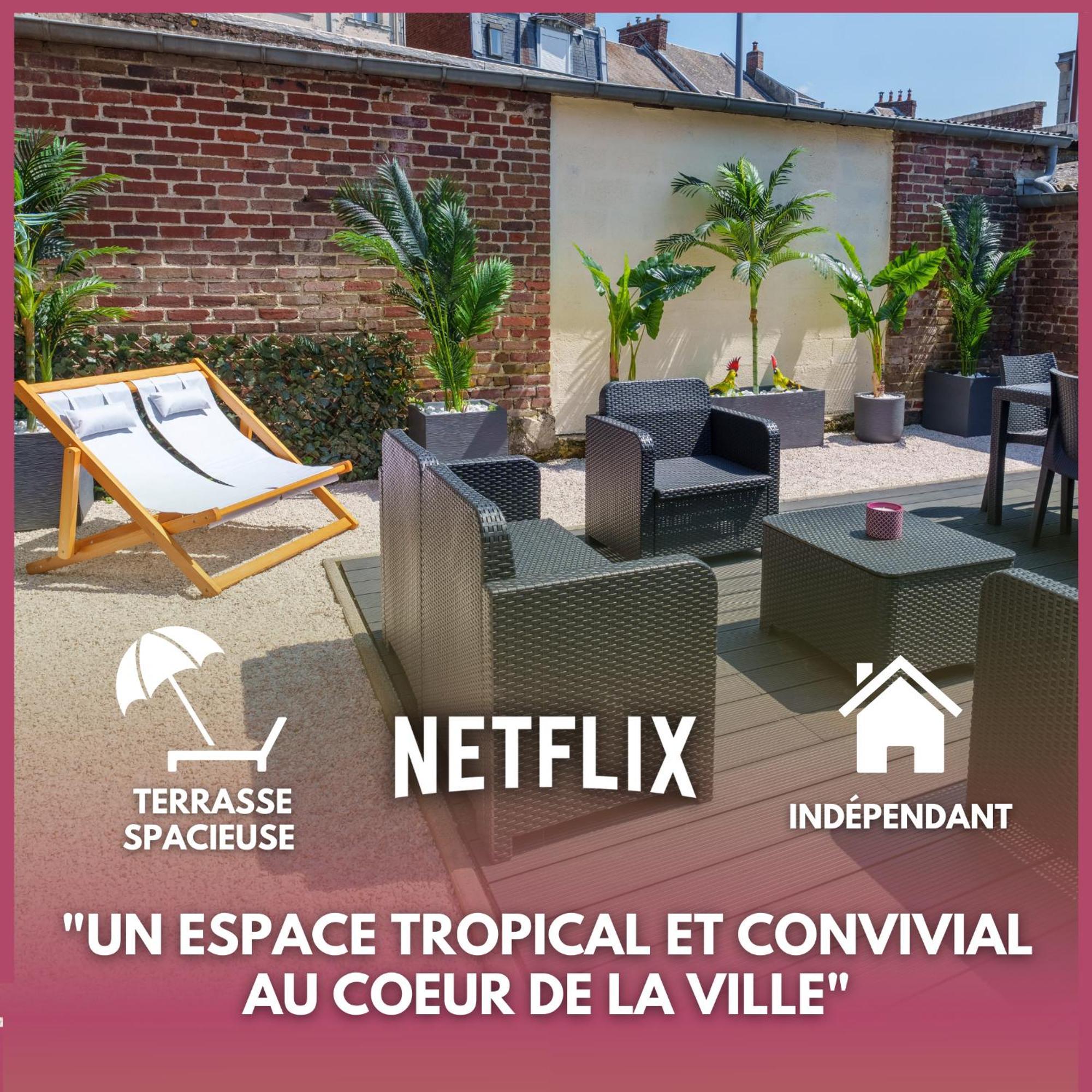 L'Escale Tropicale, Appartement Independant Avec Terrasse Privative Saint-Quentin  Eksteriør billede